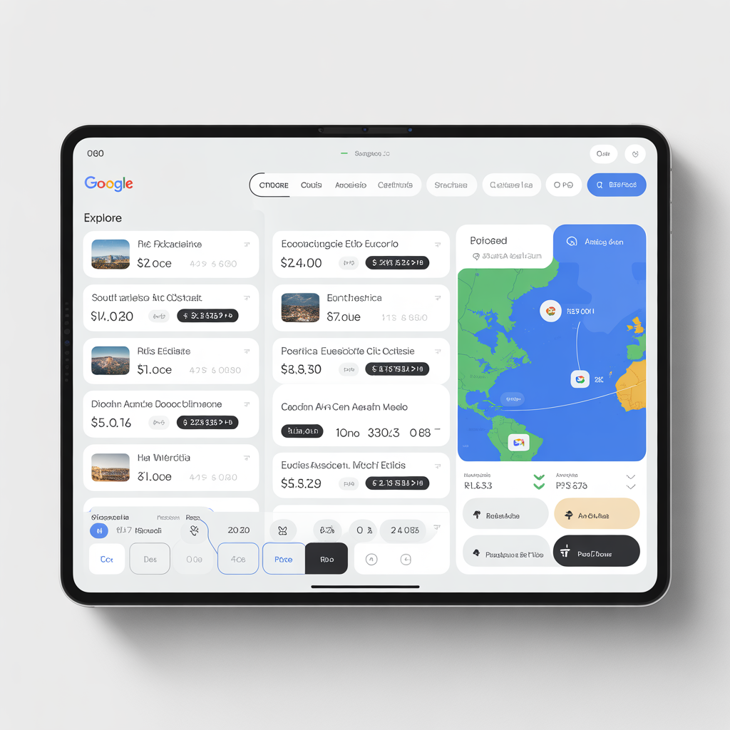 Como funciona Google Voos Mapa do Google Voos mostrando preços de passagens para diversos destinos mundiais.