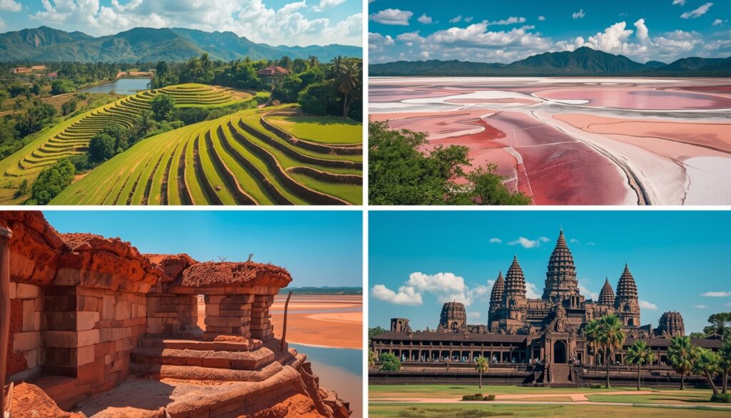 Top 10 Destinos Baratos para Viajar em 2026: Lista Real com Custos por Dia Os 10 melhores destinos baratos para viajar em 2026 — collage de paisagens