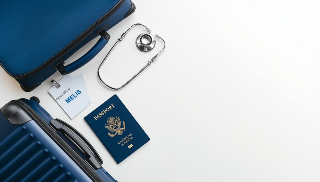 🛡️ Seguro Viagem vs. Seguro Saúde Internacional: Guia Definitivo 2026 diferença de seguro viagem e seguro saude Um infográfico minimalista dividido: de um lado um passaporte e uma mala (representando Seguro Viagem) e do outro um prontuário médico e estetoscópio