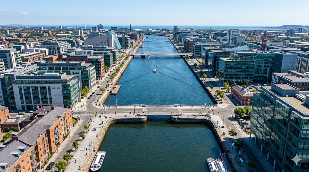 Dublin Irlanda Silicon Docks — melhor cidade para brasileiros morarem na Irlanda em 2026