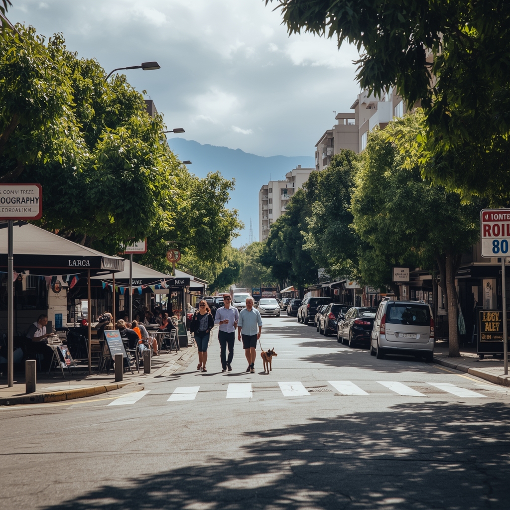 🇨🇱 Como Morar no Chile em 2026: Guia Completo de Vistos e Custo de Vida Rua arborizada no bairro Providencia em Santiago, Chile.