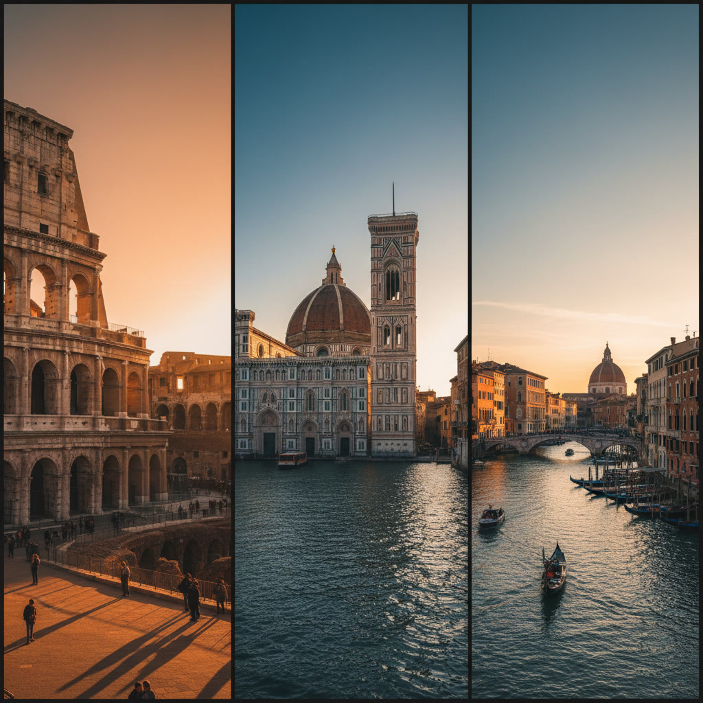 Roteiro barato Itália 7 dias em 2026 — Roma Florença e Veneza gastando pouco