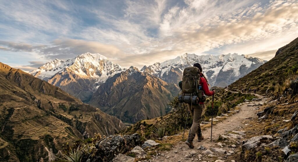 Seguro Viagem para Esportes: Qual Contratar e o que Cobre em 2026 Mochileiro fazendo trekking nos Andes com seguro viagem para esportes em 2026