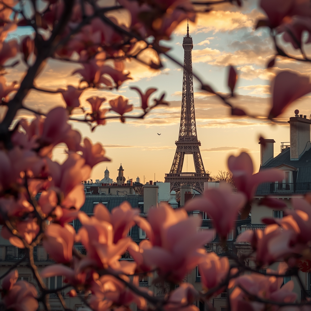 🌍 Os 20 Melhores Lugares para Viajar em Abril pelo Mundo paris torre eiffel e flores de primavera