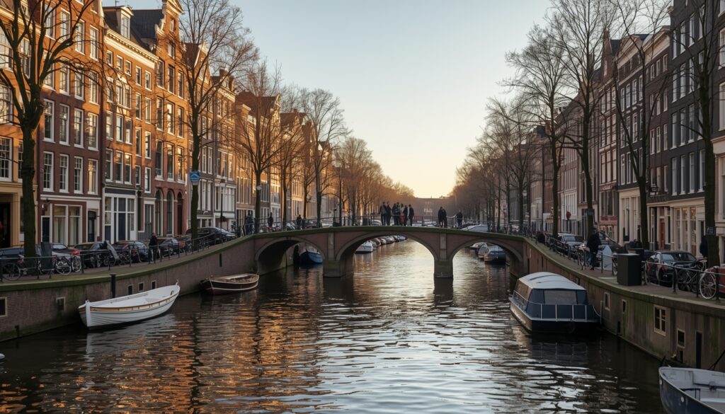 Canais históricos de Amsterdã Holanda — destino que exige seguro viagem Schengen obrigatório para brasileiros em 2026