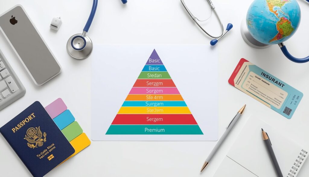 Comparativo visual dos planos AC 35 AC 60 AC 150 AC 250 e AC 1 Milhão da Assist Card seguro viagem com ícones de cobertura