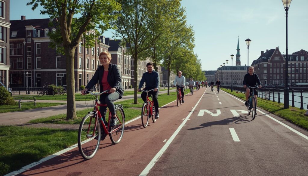 Pessoa andando de bicicleta na Holanda — estilo de vida cotidiano de quem mora na Holanda em 2026
