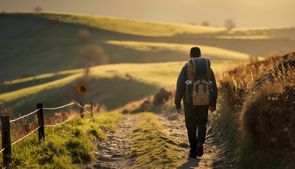 Seguro Viagem Espanha: É Obrigatório e Qual Contratar em 2026 Caminho de Santiago Espanha — peregrinos em trilha que exige seguro viagem com cobertura para aventura em 2026