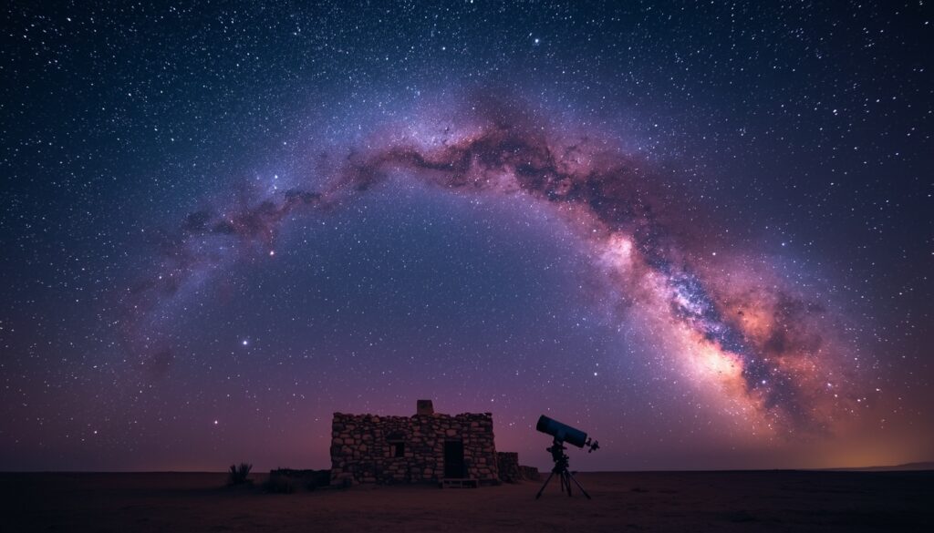 🌵 Guia Completo Deserto do Atacama 2026: Roteiro, Preços e Dicas Vista da Via Láctea e céu estrelado sobre o Deserto do Atacama no Chile durante a noite.
