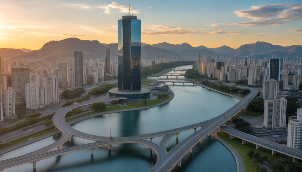 Vista aérea de Zurique com o rio Limmat e os Alpes ao fundo, destino para brasileiros que querem trabalhar na Suíça em 2026
