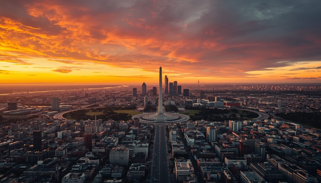 Vista aérea de Buenos Aires com o Obelisco ao centro — custo de vida na Argentina em 2026 para brasileiros