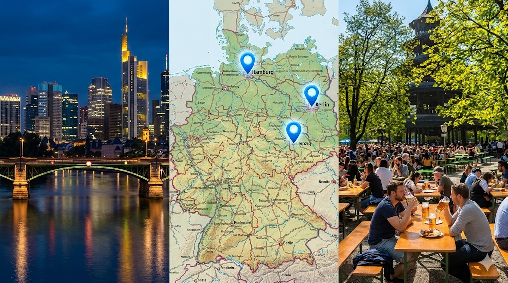 Comparativo das melhores cidades para brasileiros morarem na Alemanha.