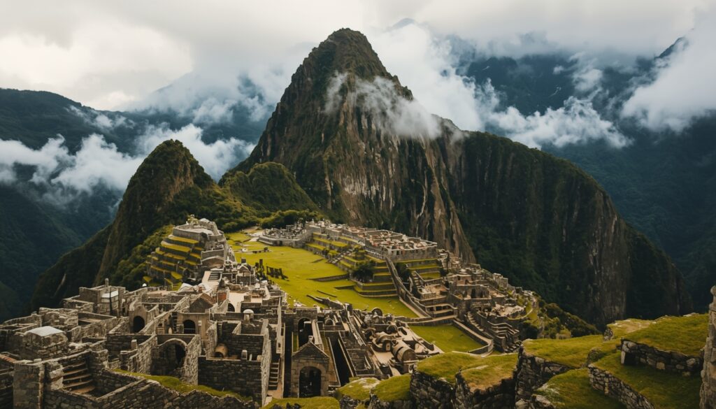 Machu Picchu Peru com neblina e picos andinos — destino mais épico e romântico da América do Sul para casais em 2026