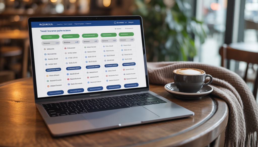 🛡️ Seguro Viagem para Polônia 2026: Guia de Preços, Regras e o Melhor Custo-Benefício Notebook mostrando a plataforma de comparação para o melhor seguro viagem para a Polônia.