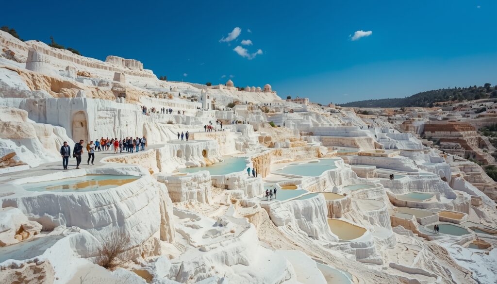 Pamukkale terraços brancos piscinas termais Turquia — destino que exige seguro viagem com cobertura completa para brasileiros em 2026