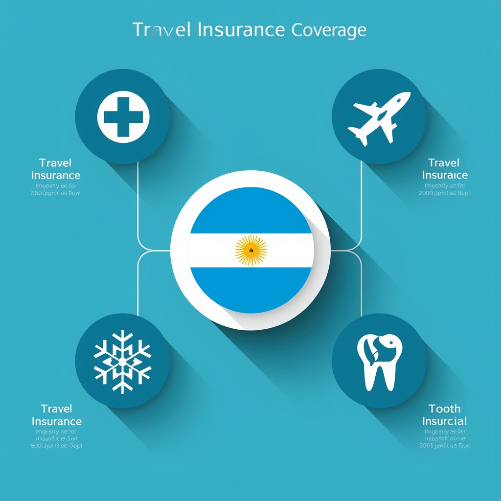 seguro viagem para a argentina Infográfico detalhando a cobertura recomendada para o seguro viagem para a Argentina.