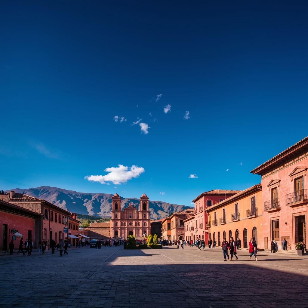 Vista da Plaza de Armas e da Catedral, os principais pontos turísticos de Cusco.