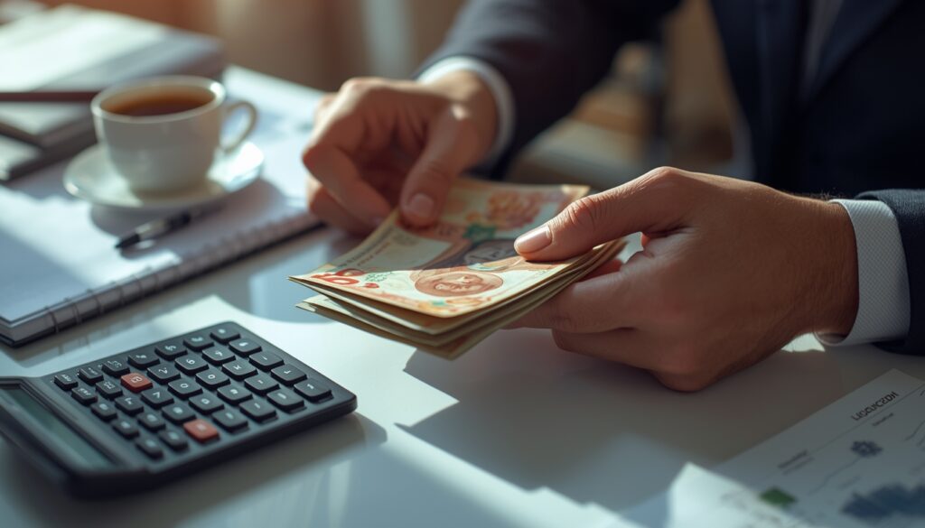 Notas de pesos argentinos ilustrando o salário mínimo atualizado para 2026.