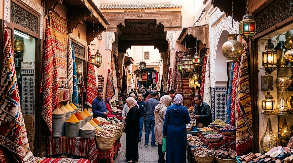 🌍 Os 20 Melhores Lugares para Viajar em Abril pelo Mundo viagem abril marrocos marrakech mercado
