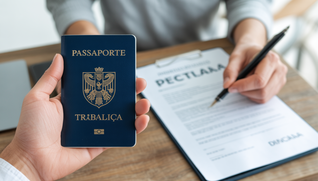 como trabalhar na Suíça sendo brasileiro Documentos e passaporte sobre mesa para solicitação de visto de trabalho na Suíça para brasileiros 2026