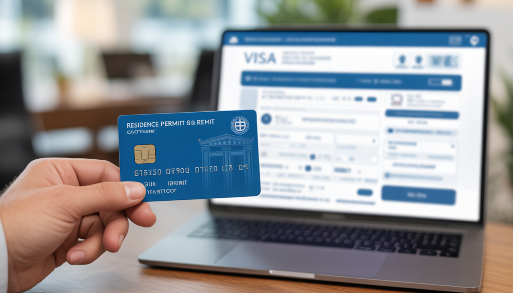 🇬🇷 Como Morar na Grécia em 2026: O Guia Definitivo para Brasileiros Cartão de residência grega para brasileiros, destacando o processo de visto de nômade digital.