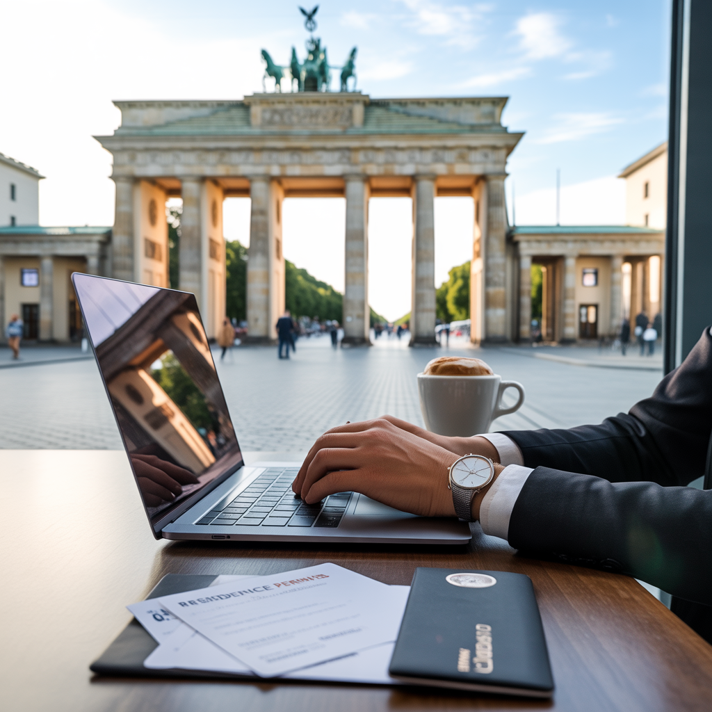 Escritório moderno em Berlim ilustrando como morar na Alemanha legalmente.