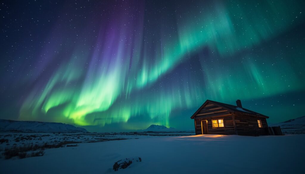 Vista panorâmica de Reykjavík com casas coloridas e montanhas nevadas ao fundo, a capital da Islândia onde a maioria dos imigrantes brasileiros vive