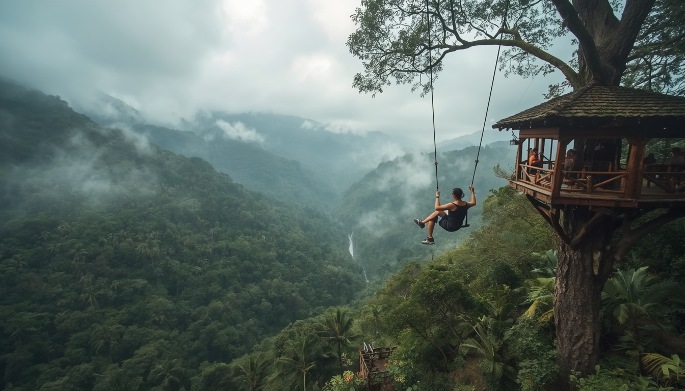 Balanço do fim do mundo em Baños no Equador — turismo de aventura nos Andes equatorianos 2026