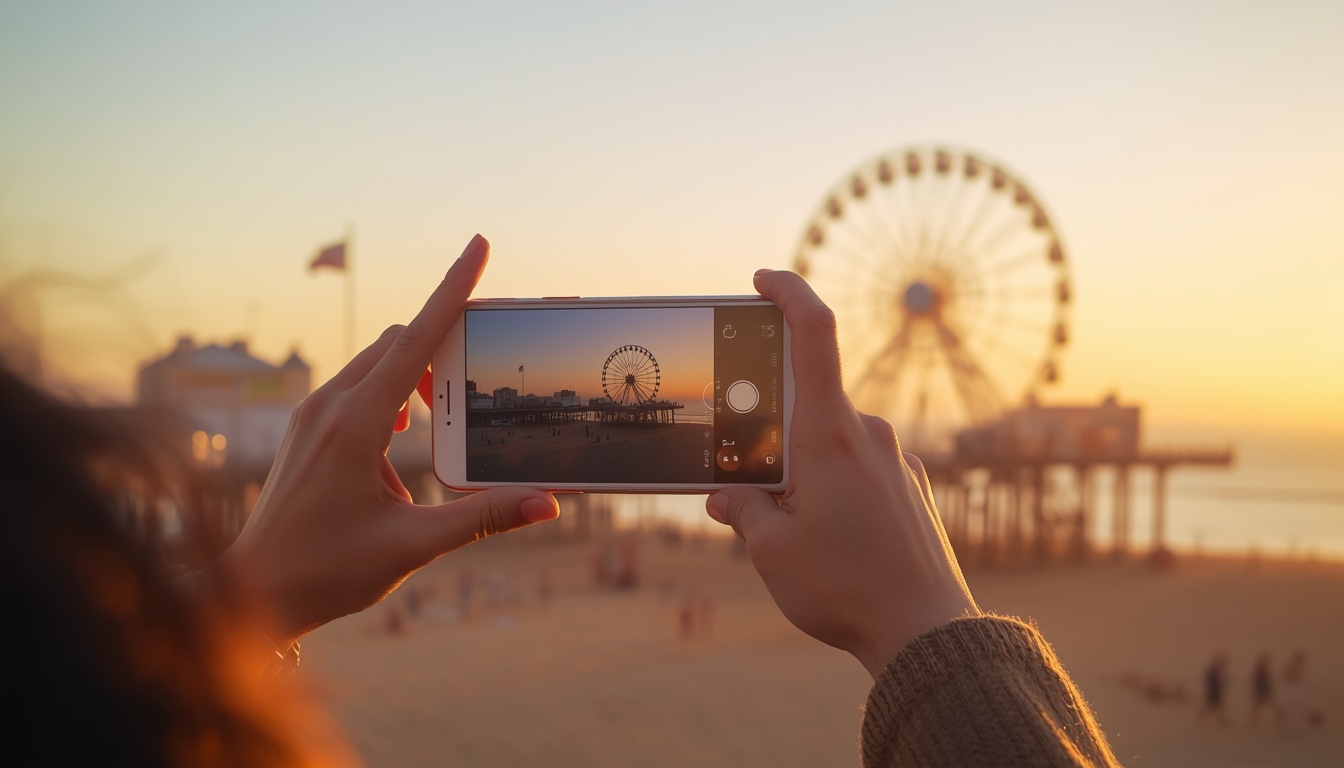Turista na Califórnia com eSIM ativo — internet 4G funcionando em road trip pelos Estados Unidos