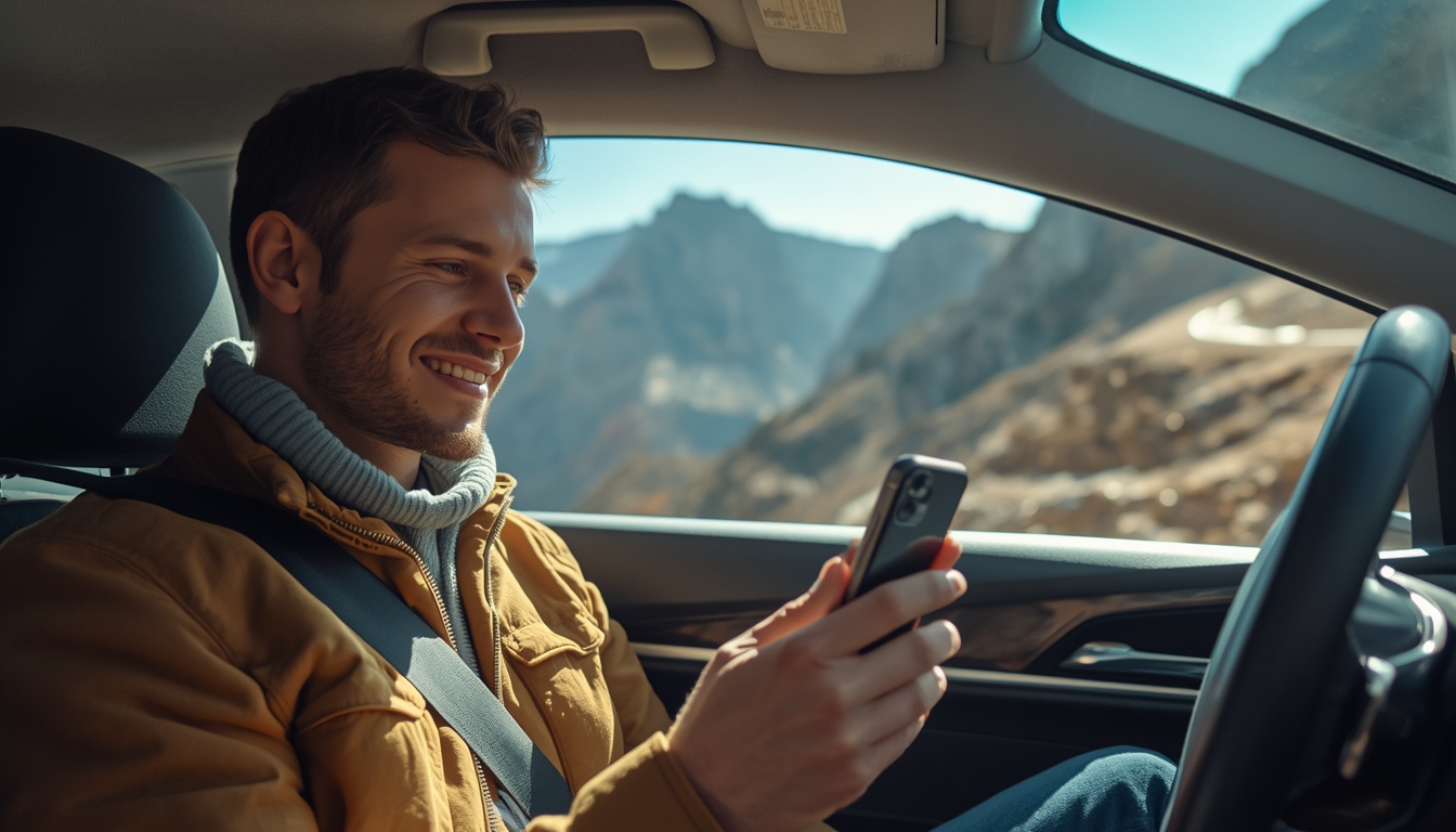 Turista cruzando a fronteira para Andorra com eSIM ativo e internet funcionando em 2026