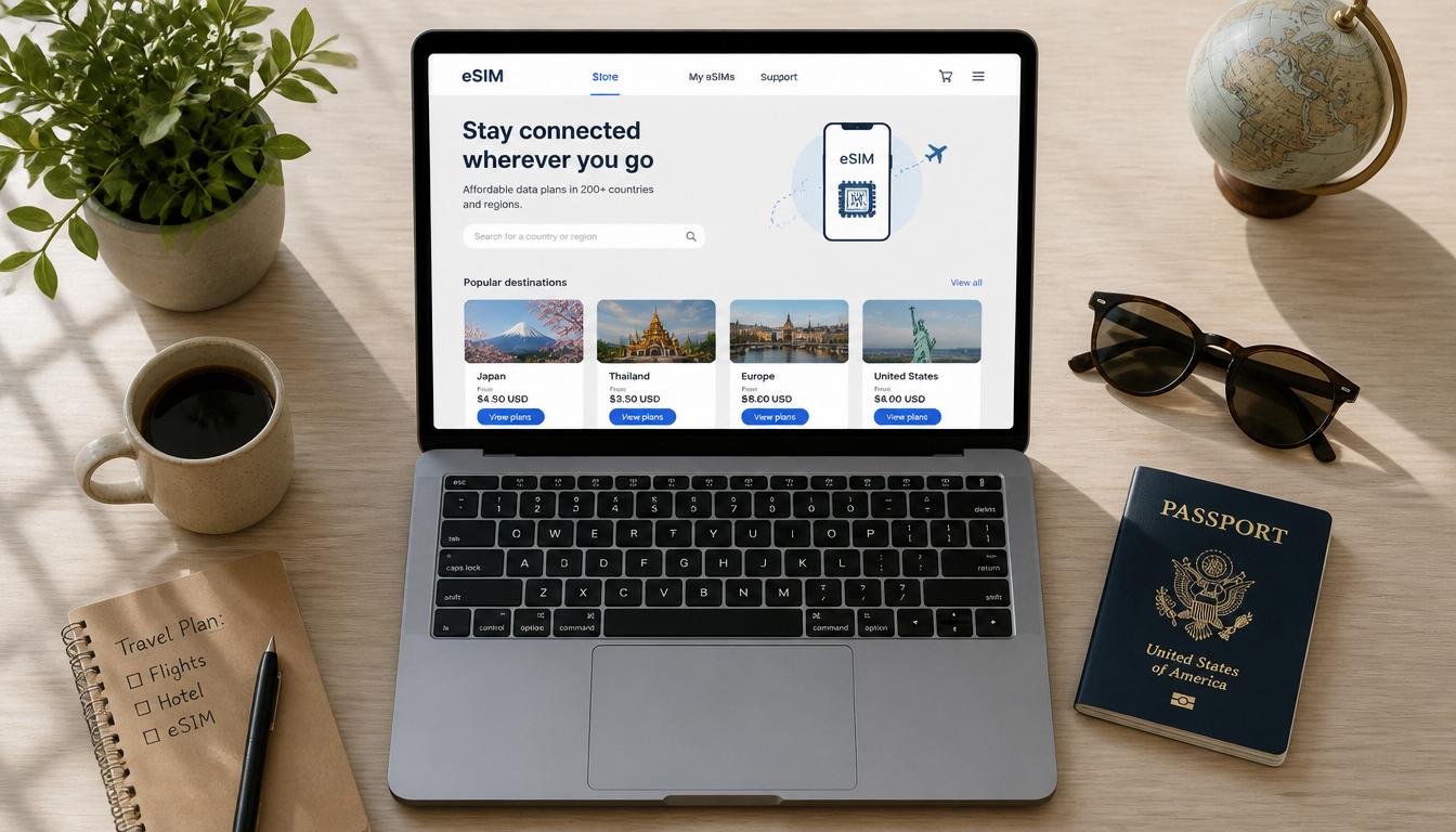 Compra de eSIM para Espanha online em 2026 — chip internacional digital no celular