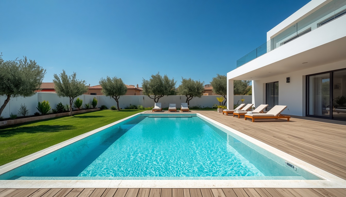 Casa com piscina e sol abundante no Chipre — clima mediterrâneo ensolarado e qualidade de vida para quem quer morar no país em 2026
