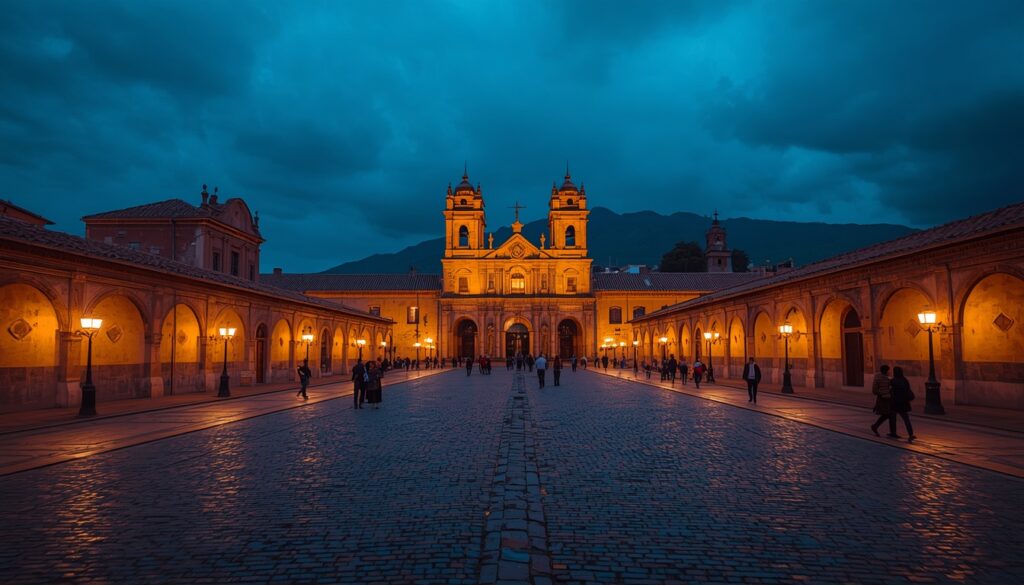 centro histórico de Cusco iluminado durante roteiro Peru 2026 com arquitetura colonial e turistas caminhando