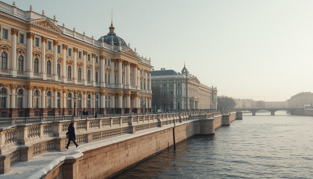 Canal nevsky de São Petersburgo com igrejas e arquitetura imperial refletidas na água, segunda maior cidade da Rússia e opção mais acessível para quem quer morar na Rússia com menor custo de vida