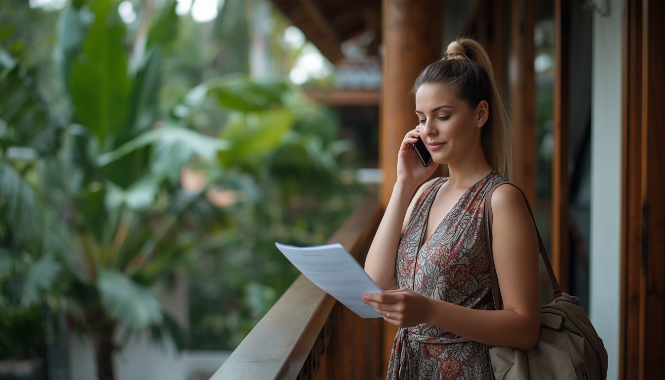 Viajante acionando a assistência do seguro viagem por telefone na Costa Rica — como funciona o atendimento em emergências no exterior em 2026