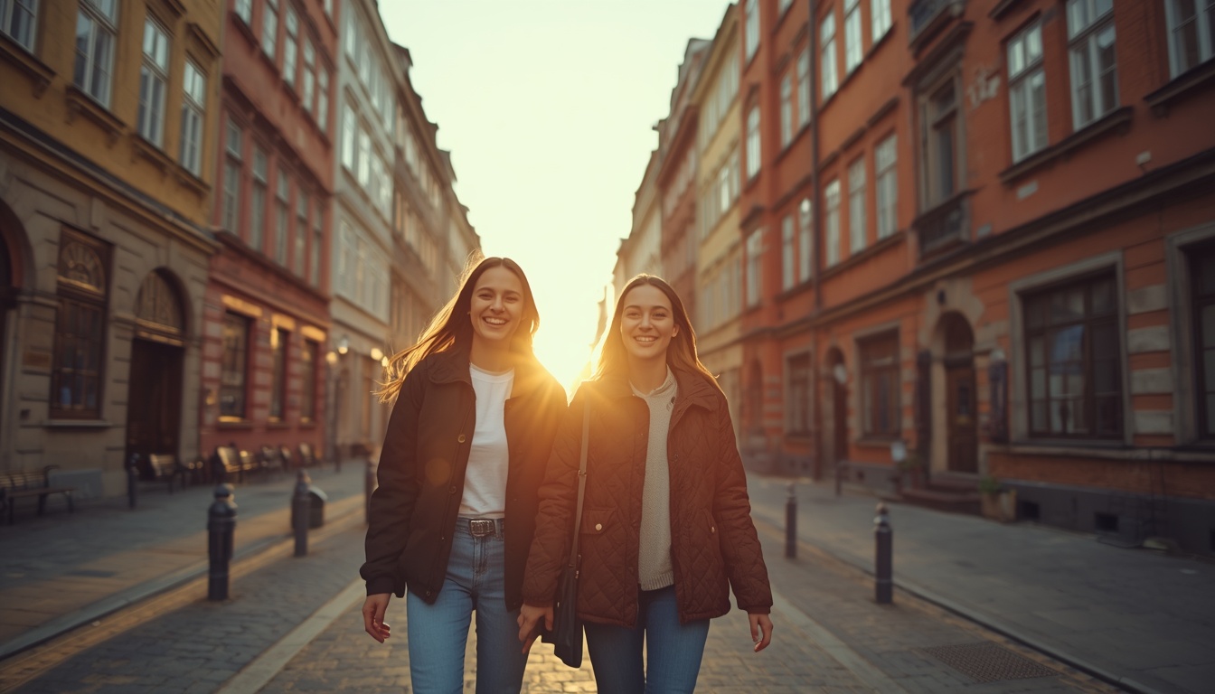 Turista explorando as ruas de Copenhague na Dinamarca com seguro viagem contratado 2026