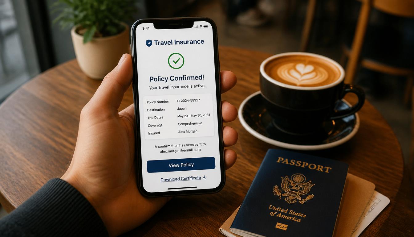 Apólice digital de seguro viagem para o Canadá no celular - contratação online 2026