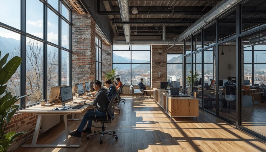 trabalhar na Bósnia e Herzegovina Desenvolvedor de software trabalhando em escritório moderno em Sarajevo, Bósnia e Herzegovina — setor de tecnologia em expansão e principal porta de entrada para profissionais estrangeiros no país