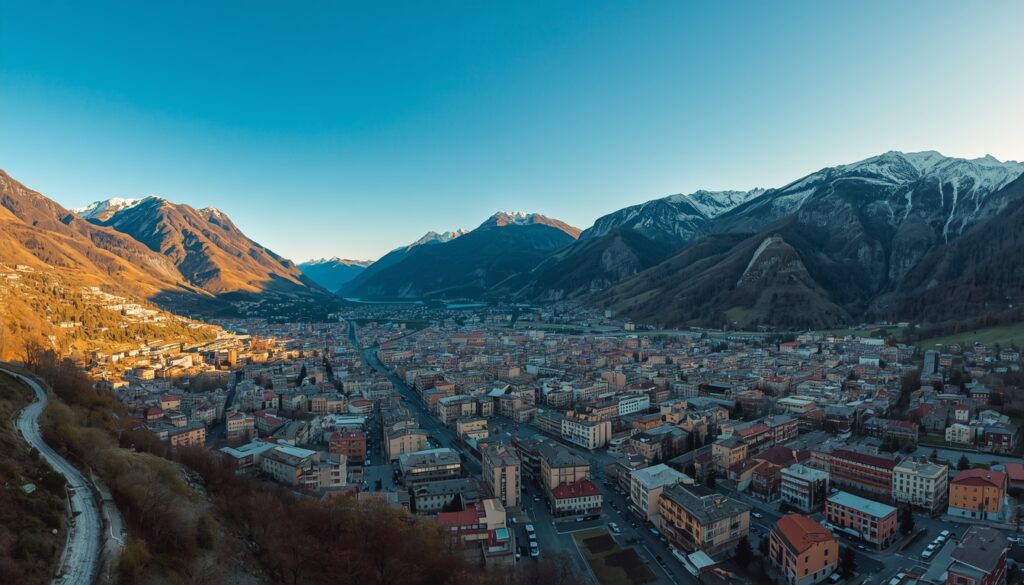 Vista panorâmica de Andorra la Vella cercada pelos Pirineus — capital do principado e principal centro de oportunidades para quem quer trabalhar em Andorra