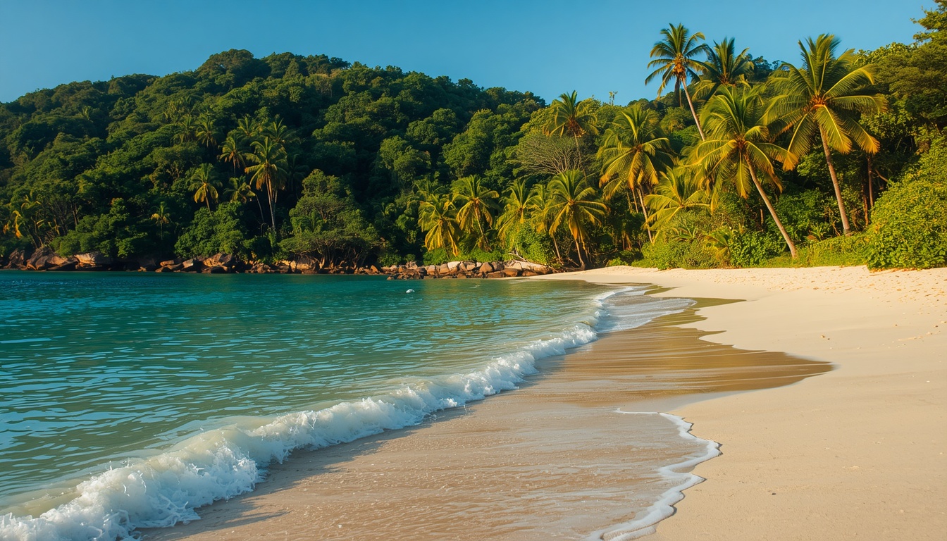 Praia do Parque Nacional Manuel Antonio na Costa Rica com floresta tropical e mar turquesa em 2026