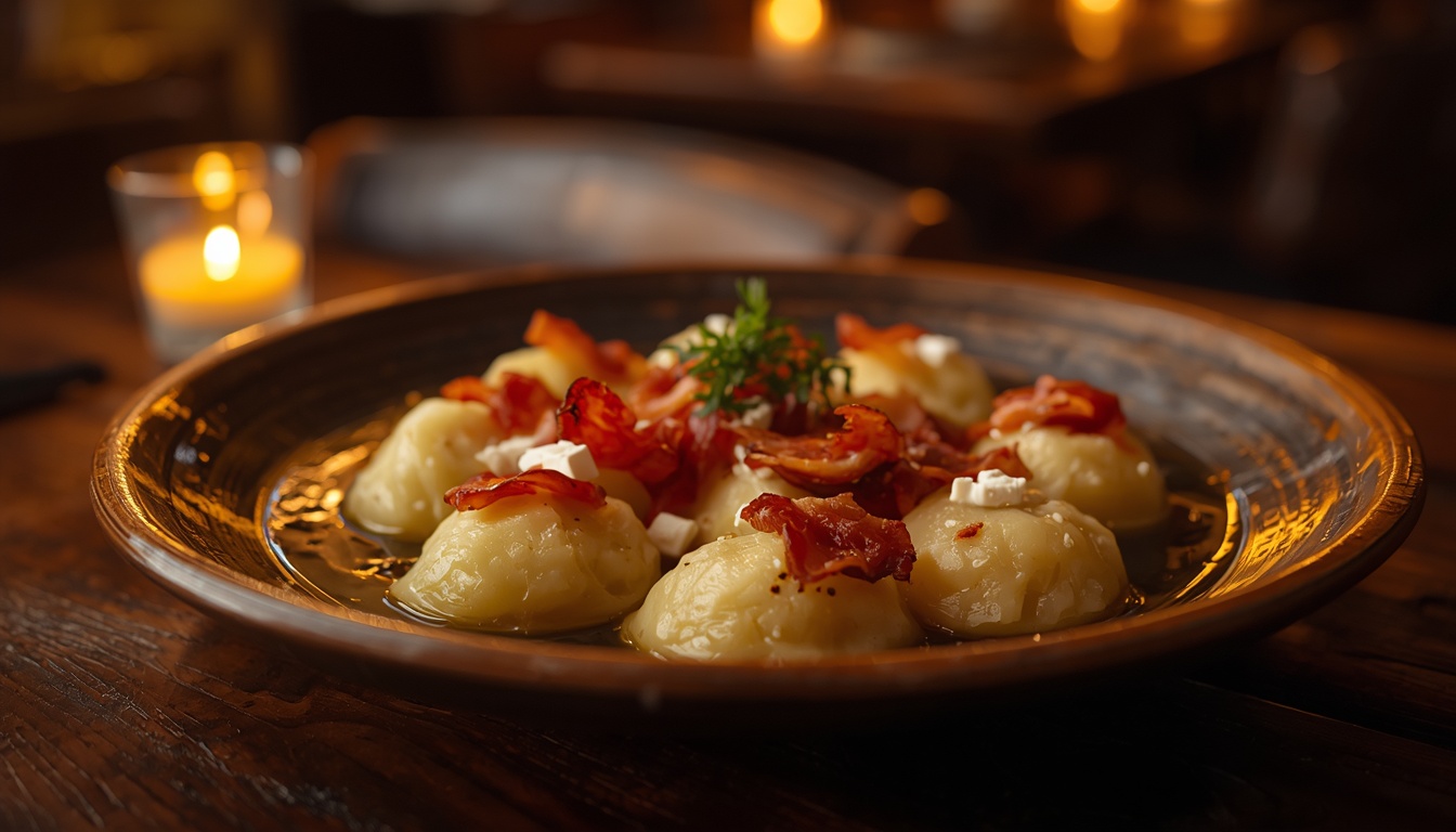 Pratos típicos da culinária eslovaca com bryndzové halušky e gulash servidos em restaurante tradicional em 2026