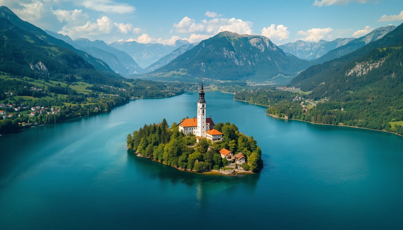 Lago Bled Eslovênia com a ilha e castelo ao fundo em 2026