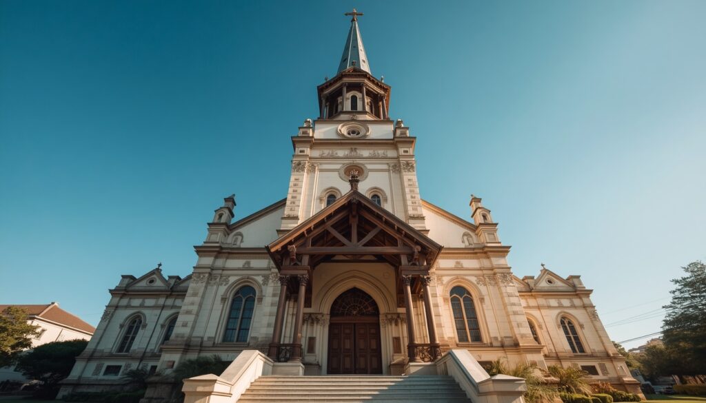 Viajar para Guiana em 2026: Guia para Brasileiros Viajar para Guiana Fachada da imponente Catedral de St. George em Georgetown, ponto turístico essencial ao viajar para Guiana.