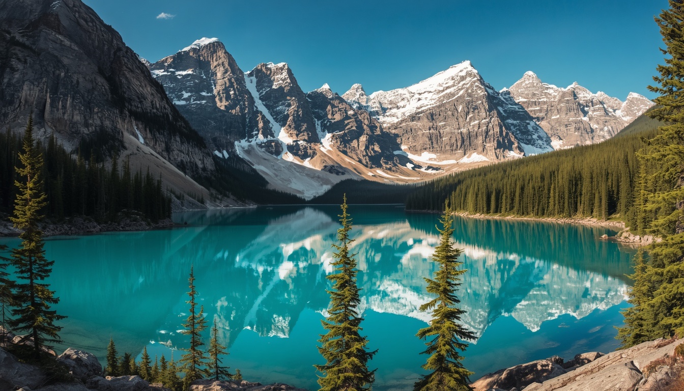Lago Louise no Canadá com montanhas cobertas de neve ao fundo e águas turquesas - turismo 2026