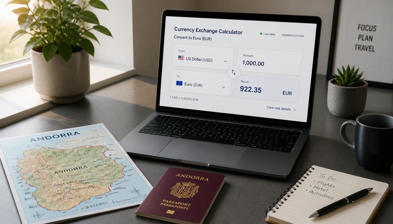 Planejamento financeiro para viagem a Andorra com app Wise e cartão internacional em 2026