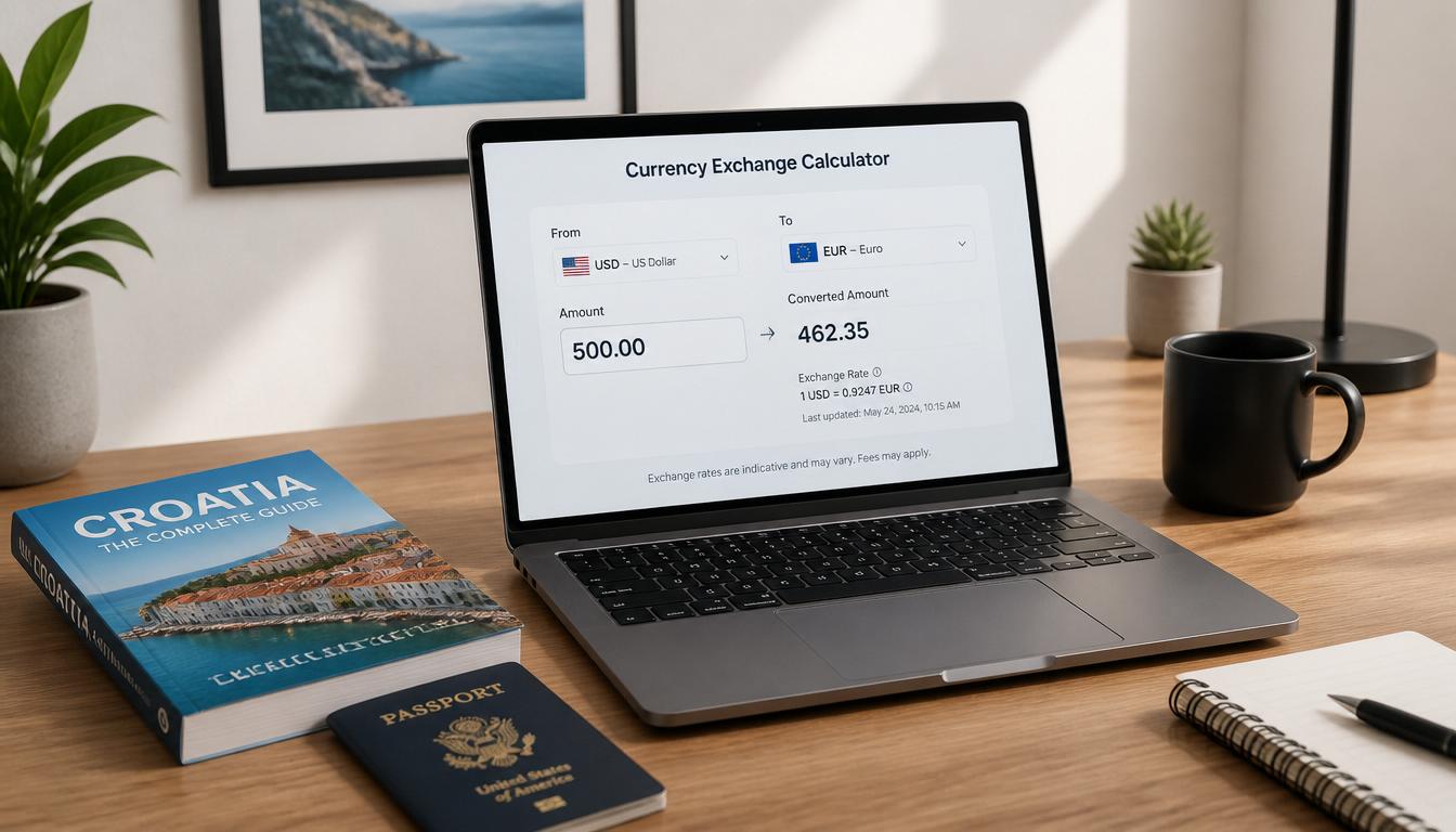 Planejamento financeiro de viagem para a Croácia com câmbio de euro via Wise conta internacional em 2026