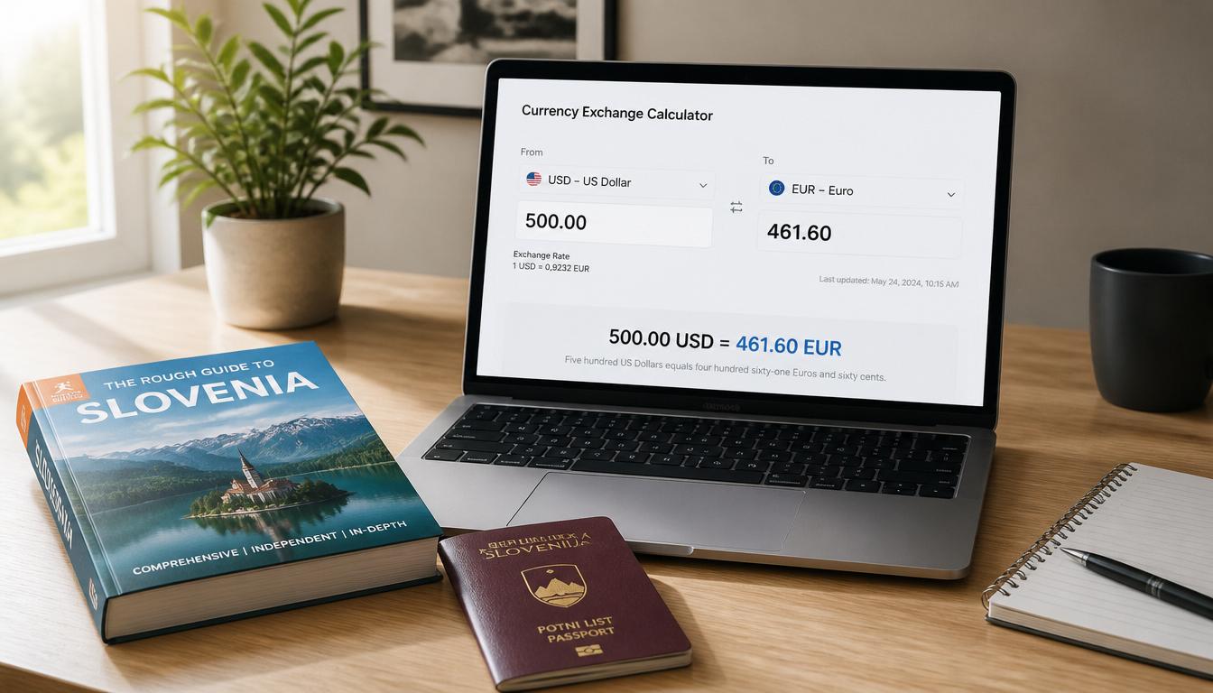 Planejamento financeiro para viajar para a Eslovénia com conta Wise e câmbio em euros 2026