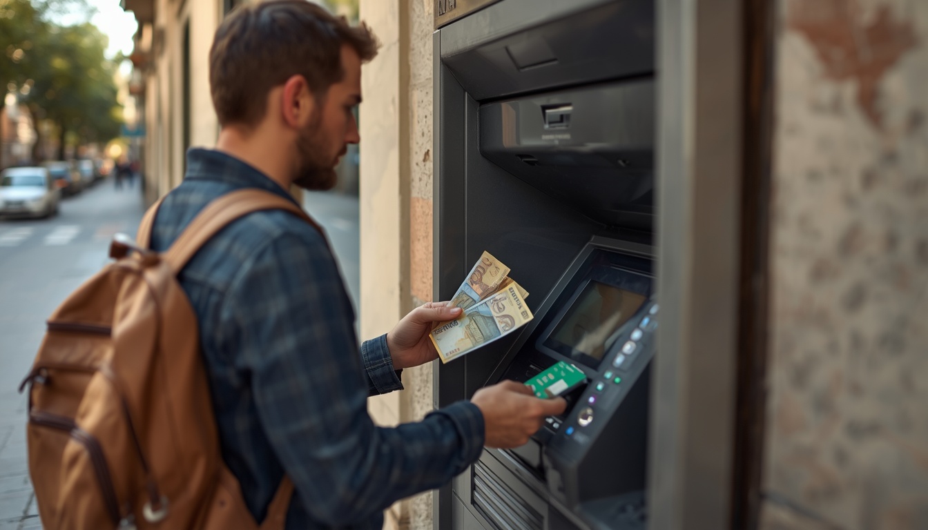 Saque de euros em caixa eletrônico na Espanha com cartão Wise em 2026