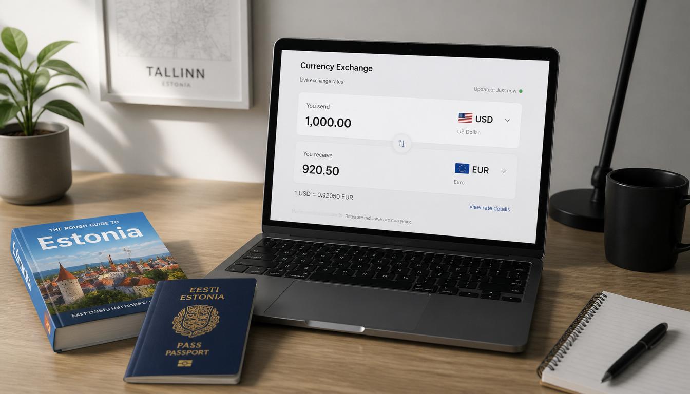 Planejamento financeiro para viagem à Estónia com app Wise e cartão internacional em 2026