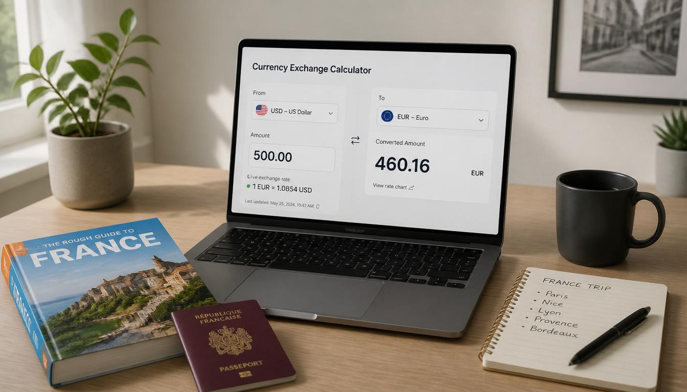 Planejamento financeiro de viagem para França com câmbio e Wise em 2026